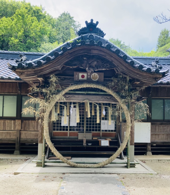 門田町の高山千義神社で、茅の輪くぐり❗️